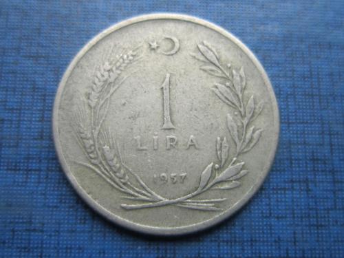 Монета 1 лира Турция 1957