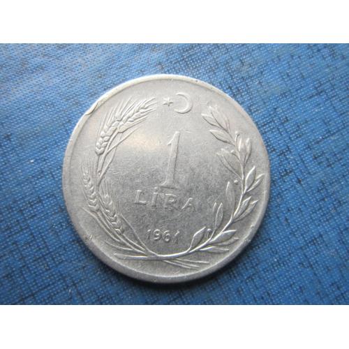 Монета 1 лира Турция 1961