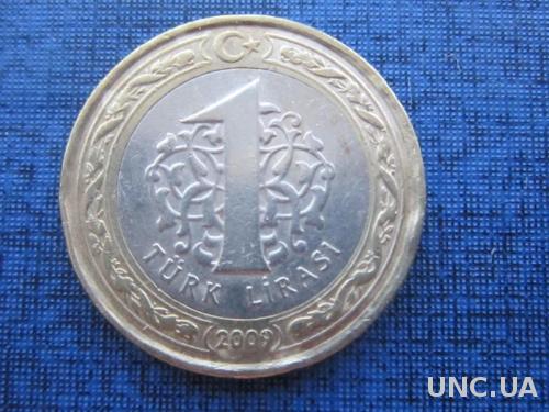 Монета 1 лира Турция 2009
