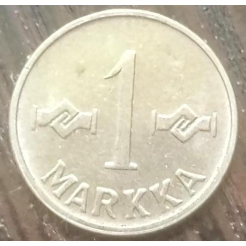 Монета 1 марка Финляндия 1957 железо маленькая