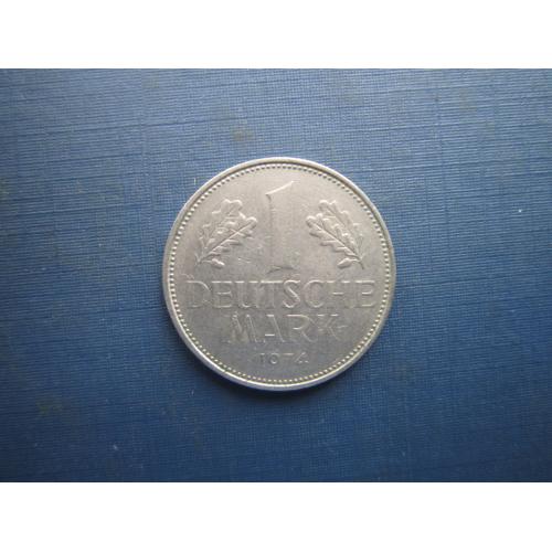 Монета 1 марка Германия ФРГ 1974 G