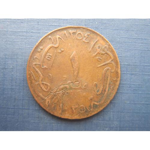 Монета 1 миллим Египет 1935