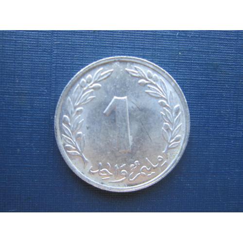 Монета 1 миллим Тунис 1960