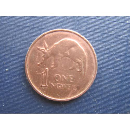 Монета 1 нгве Замбия 1983 фауна трубкозуб