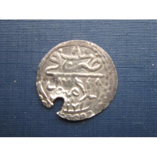 Монета 1 пара Турция 1757 (1171) 18-й калиф Мустафа III серебро с отверстием дукач