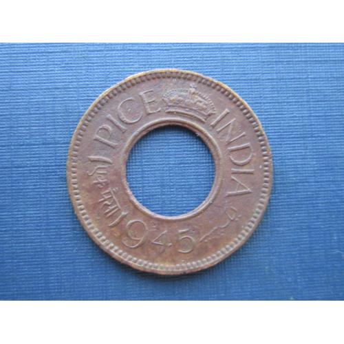 Монета 1 пайс Индия Британская 1945