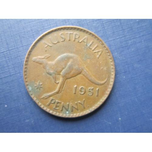 Монета 1 пенни Австралия 1951 фауна кенгуру