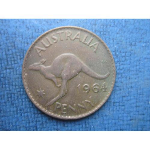Монета 1 пенни Австралия 1964 фауна кенгуру