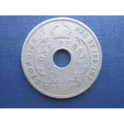 Монета 1 пенни Британская Западная Африка 1920