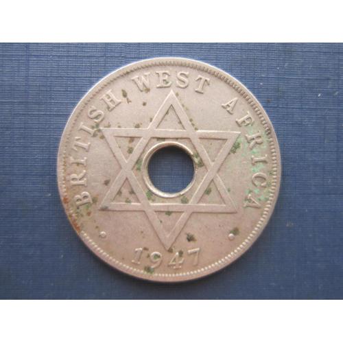 Монета 1 пенни Британская Западная Африка 1947 никель