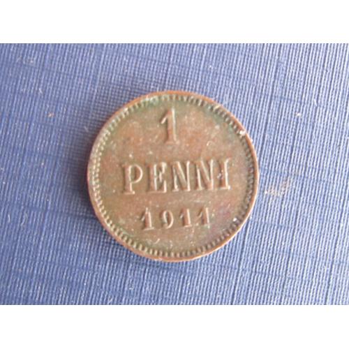 Монета 1 пенни Финляндия Российская империя 1911 Николай II