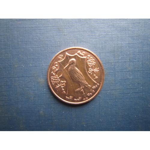 Монета 1 пенні Острів Мен Великобританія 1985 фауна птах