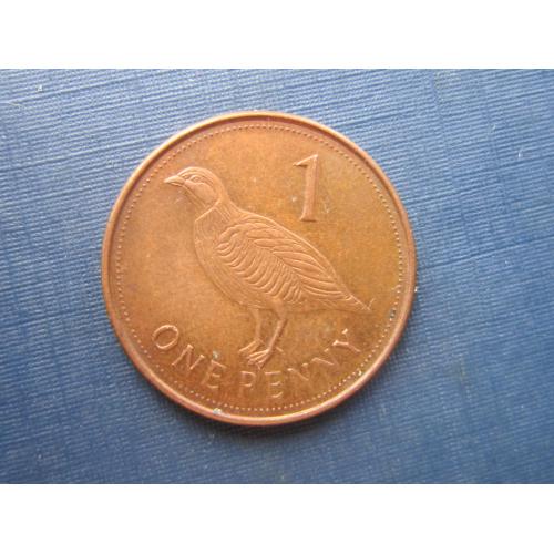 Монета 1 пенни Гибралтар Великобритания 2011 фауна птица