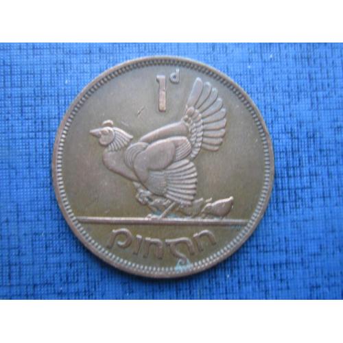Монета 1 пенни Ирландия 1963 фауна курица