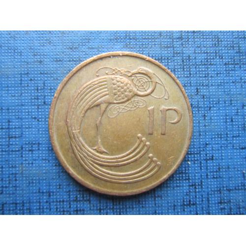 Монета 1 пенни Ирландия 1986 фауна птица