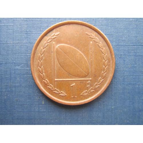 Монета 1 пенни Остров Мэн Великобритания 1996 спорт регби