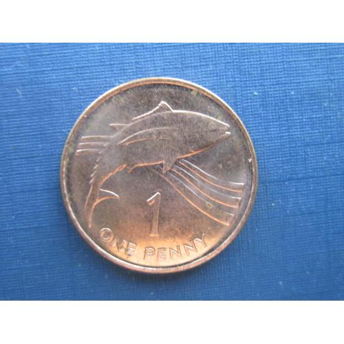 Монета 1 пенни Остров Святой Елены и Вознесения Британские колонии 2006 фауна рыба