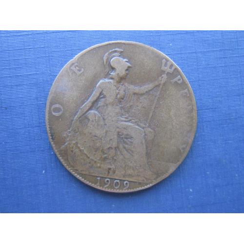Монета 1 пенни Великобритания 1909 Эдуард VII