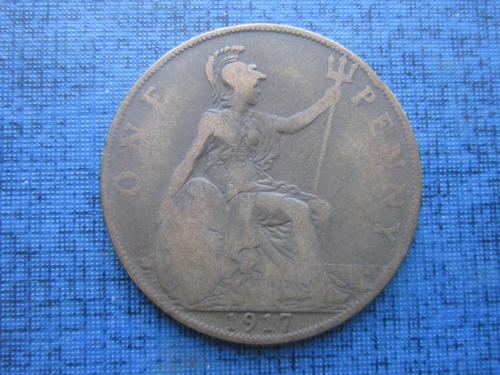 монета 1 пенни Великобритания 1917