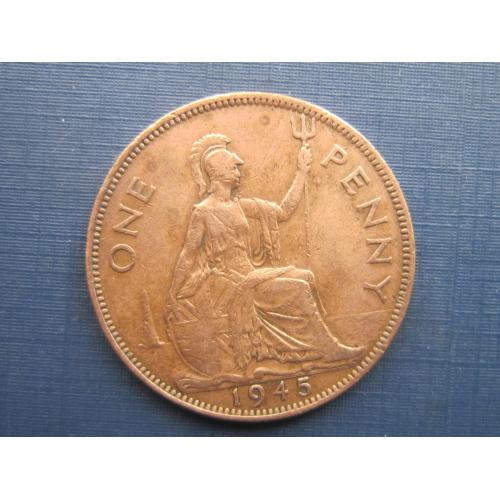 Монета 1 пенни Великобритания 1945