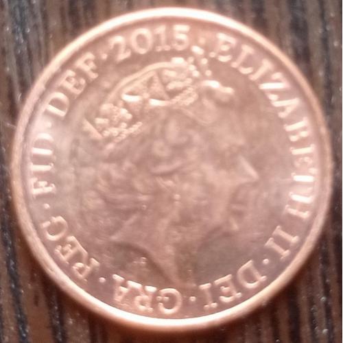 Монета 1 пенни Великобритания 2015 щит