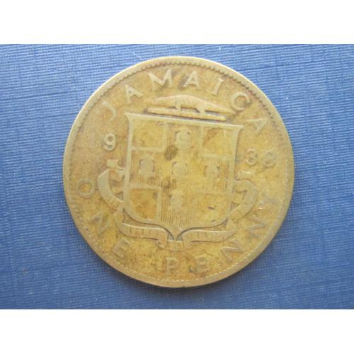 Монета 1 пенни Ямайка Британская 1938