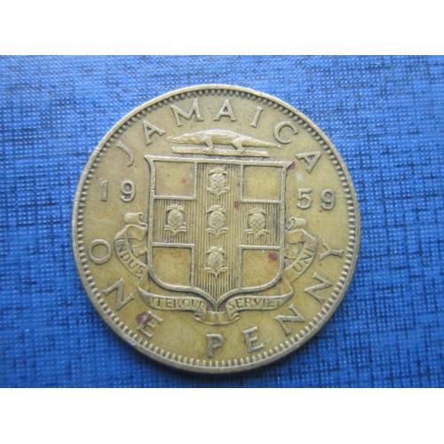 Монета 1 пенни Ямайка Британская 1959