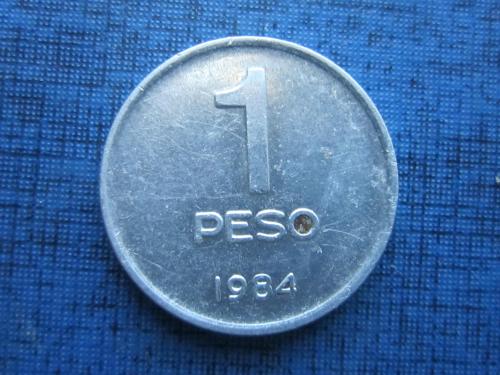 Монета 1 песо Аргентина 1984 алюминий не частая