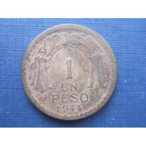 Монета 1 песо Чили 1944