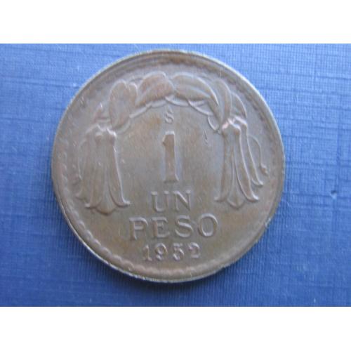 Монета 1 песо Чили 1952