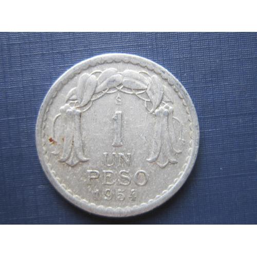 Монета 1 песо Чили 1954 алюминий