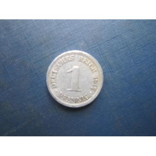 Монета 1 пфеніг Німеччина імперія 1917 F перша в Світі алюмінієва монета