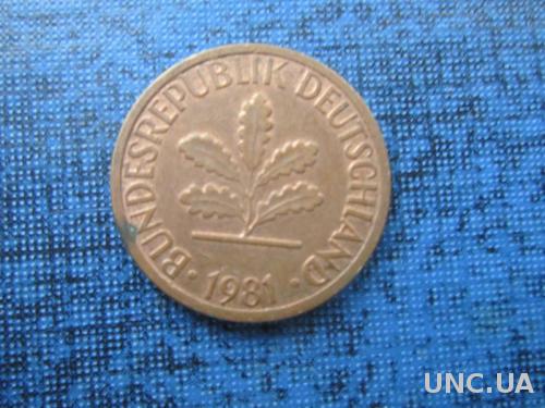 монета 1 пфенниг 1981 D
