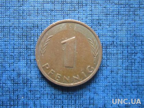 Монета 1 пфенниг ФРГ 1991 D
