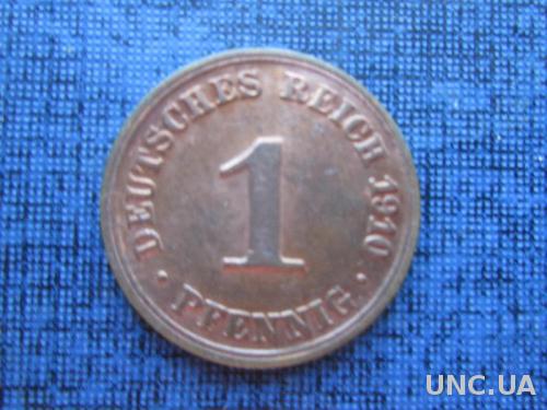 монета 1 пфенниг Германия 1910 А
