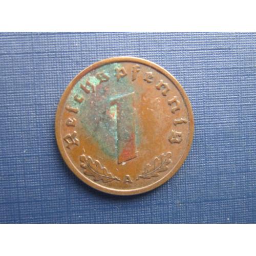 Монета 1 пфенниг Германия 1938 А Рейх свастика