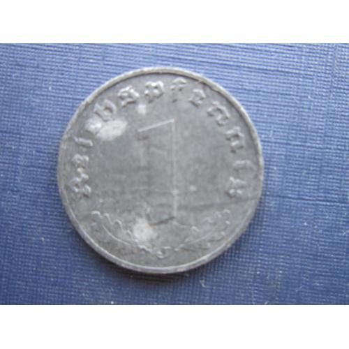 Монета 1 пфенниг Германия 1942 J цинк Рейх свастика