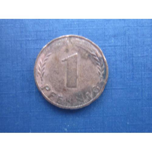 Монета 1 пфенниг Германия ФРГ 1950 J