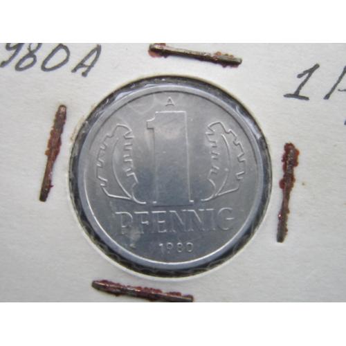 Монета 1 пфенниг Германия ГДР 1980