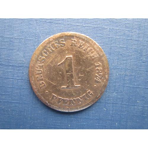 Монета 1 пфенниг Германия империя 1874 D