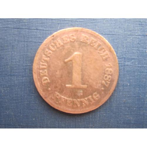 Монета 1 пфенниг Германия империя 1887 F