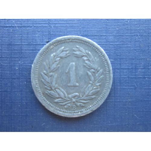 Монета 1 раппен Швейцария 1942 цинк
