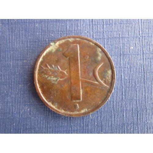 Монета 1 раппен Швейцария 1952