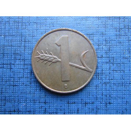 Монета 1 раппен Швейцария 1957