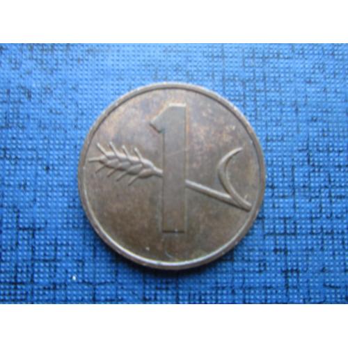 Монета 1 раппен Швейцария 1974