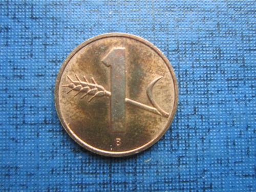 Монета 1 раппен Швейцария 1994
