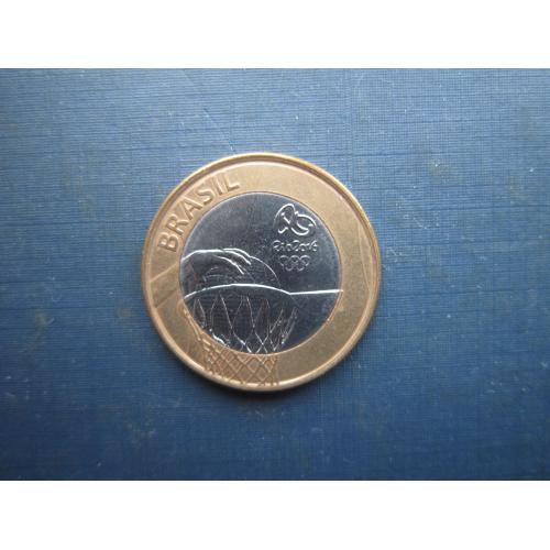 Монета 1 реал Бразилія 2015 спорт олімпіада баскетбол