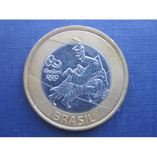 Монета 1 реал Бразилия 2015 спорт олимпиада Рио-де-Жанейро дзю-до