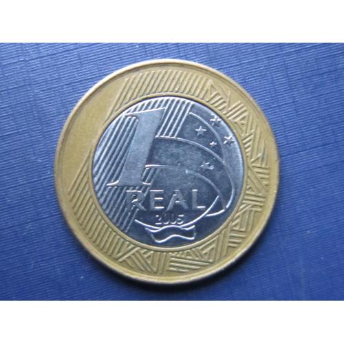 Монета 1 риал Бразилия 2005 40 лет Центральному банку