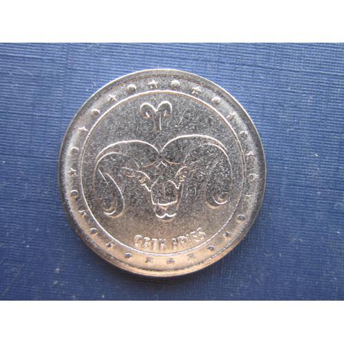 Монета 1 рубль Приднестровье ПМР 2016 зодиак овен фауна овца баран